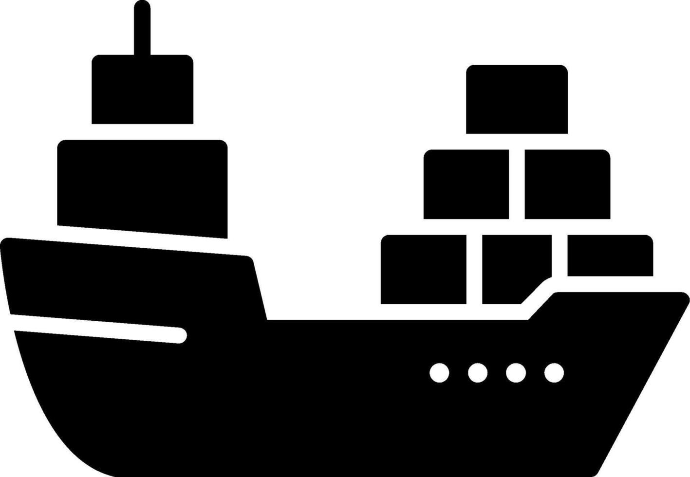Cargo Ship Glyph Icon vector
