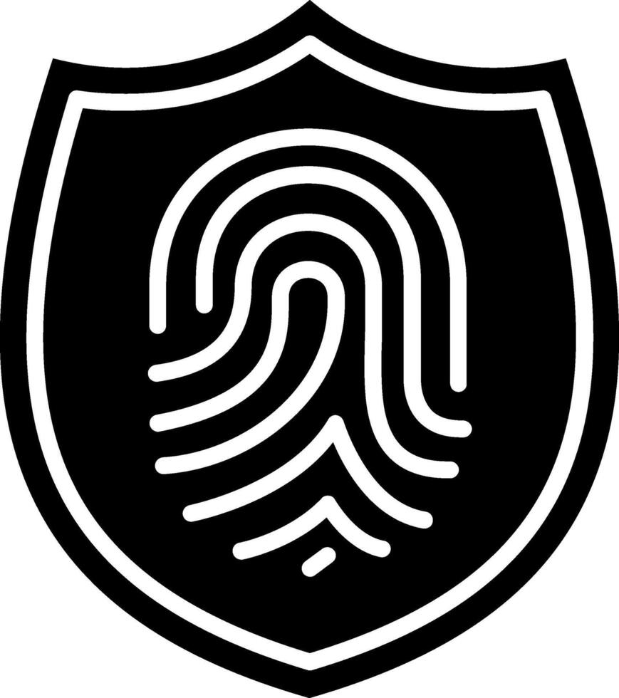 Thumb Fingerprint Glyph Icon vector
