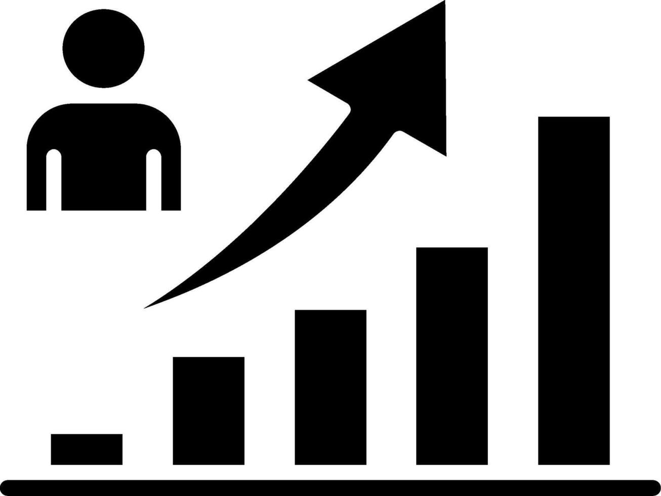 Growth Glyph Icon vector
