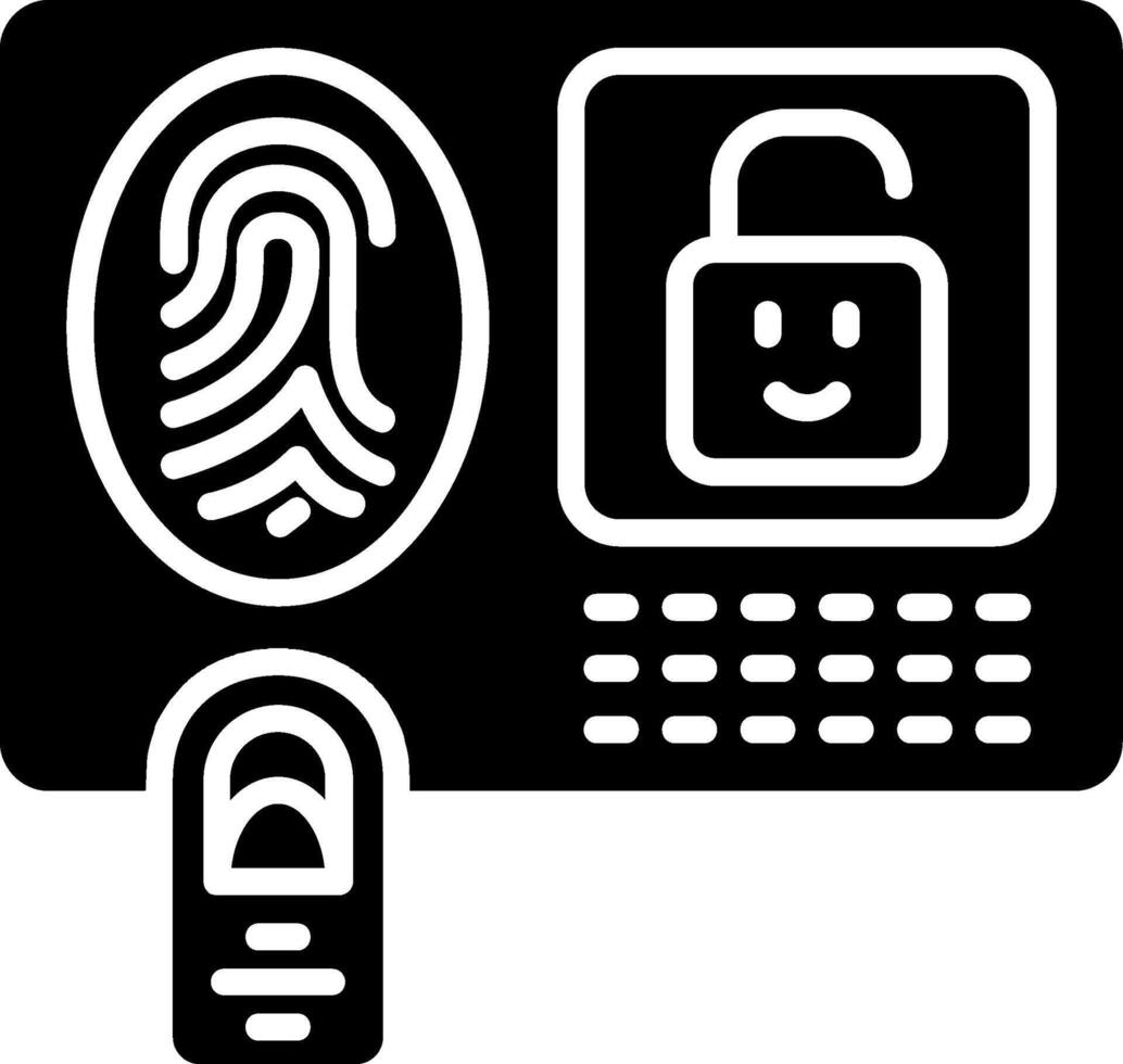 Fingerprint Identification Glyph Icon vector