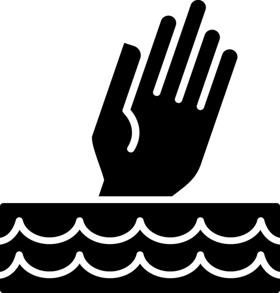 Drown Glyph Icon vector