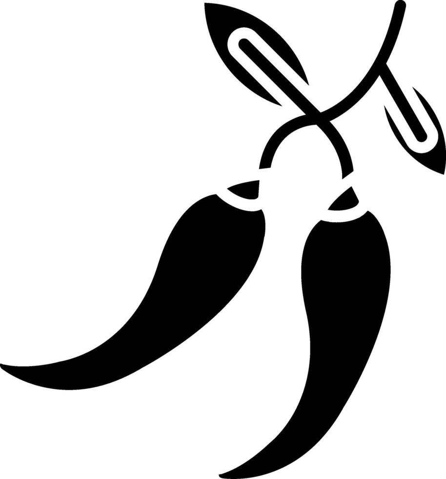 Red Chili Pepper Glyph Icon vector