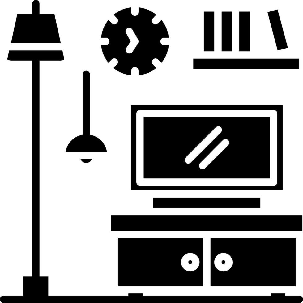 Tv Stand Glyph Icon vector