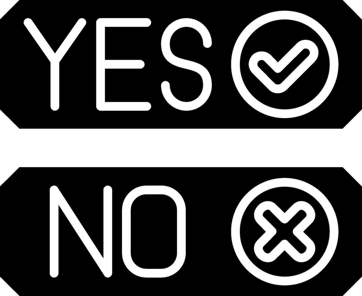 Yes Or No Glyph Icon vector