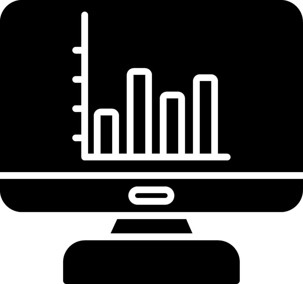 Bar Chart Glyph Icon vector