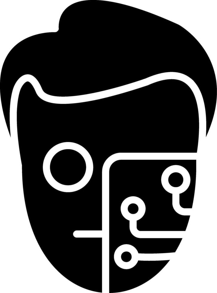 Cyborg Glyph Icon vector