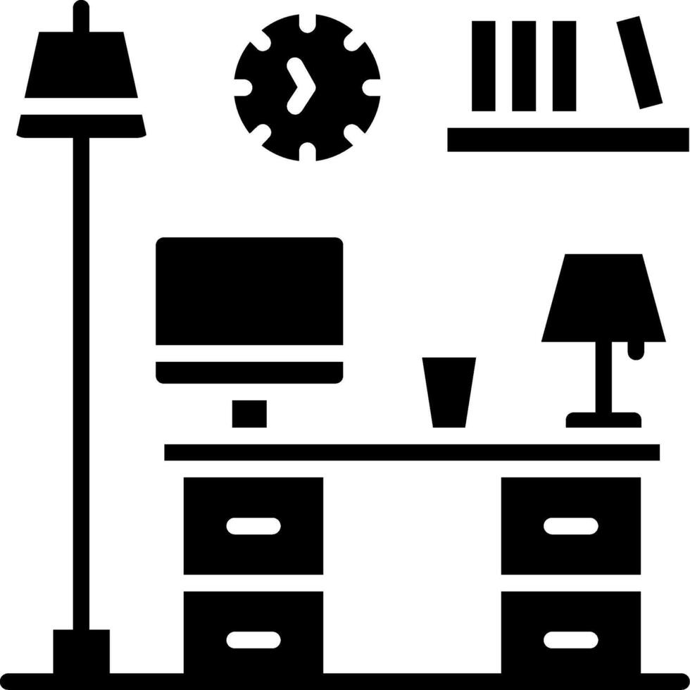 Desk Glyph Icon vector