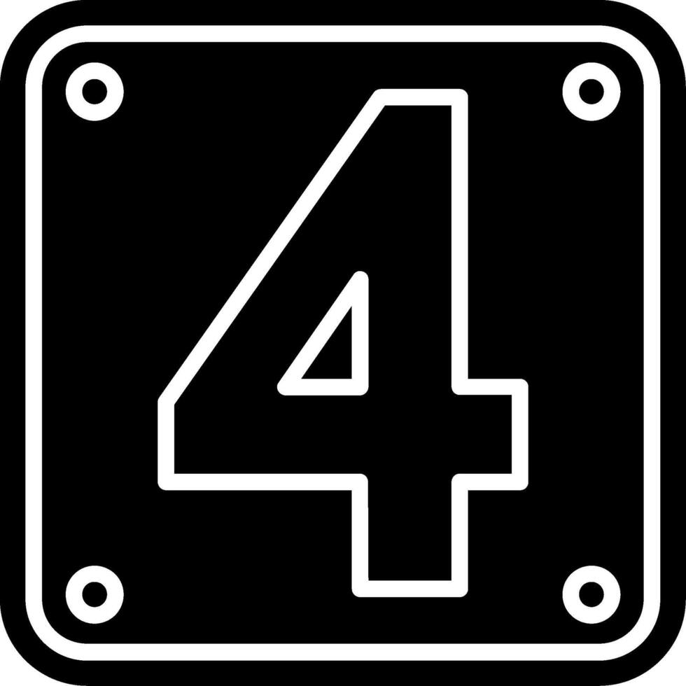 Number 4 Glyph Icon vector