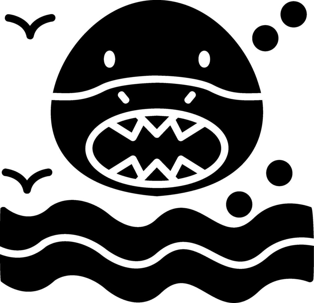 Shark Glyph Icon vector