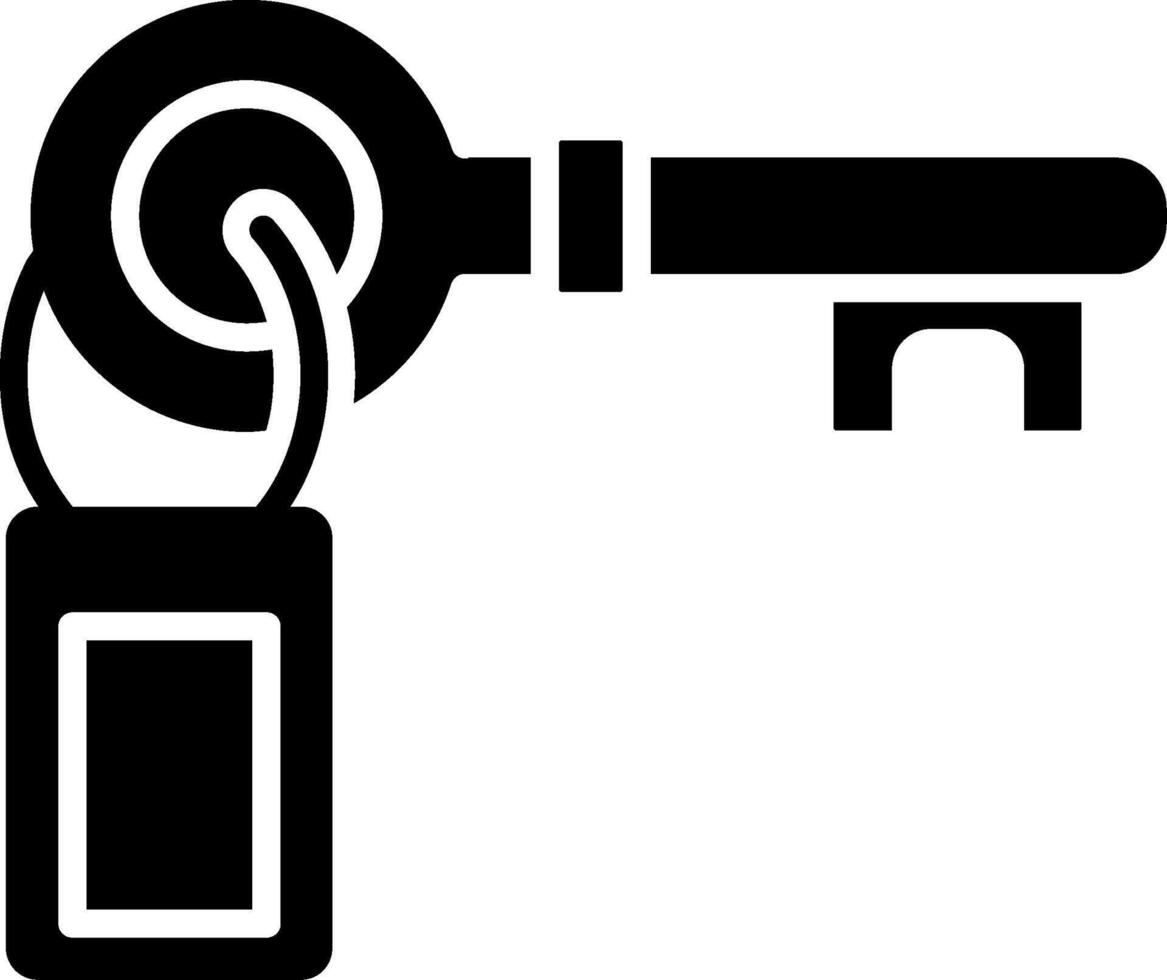 Room Key Glyph Icon vector
