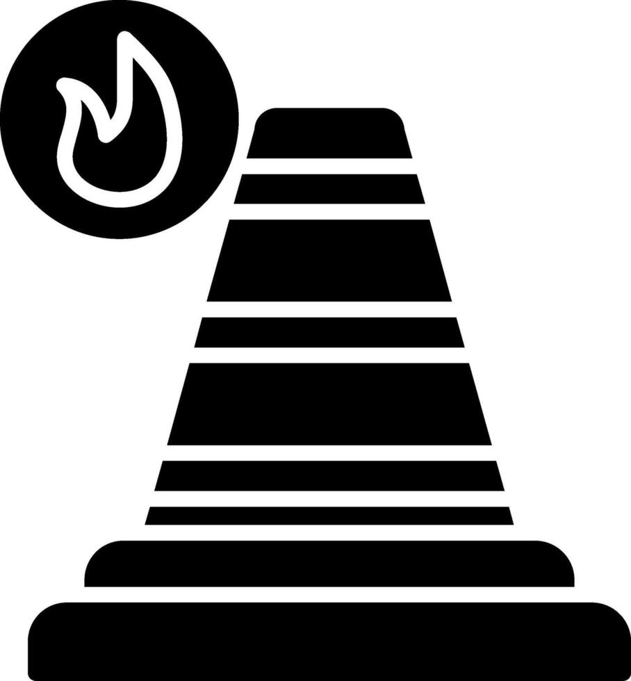 Traffic Cone Glyph Icon vector