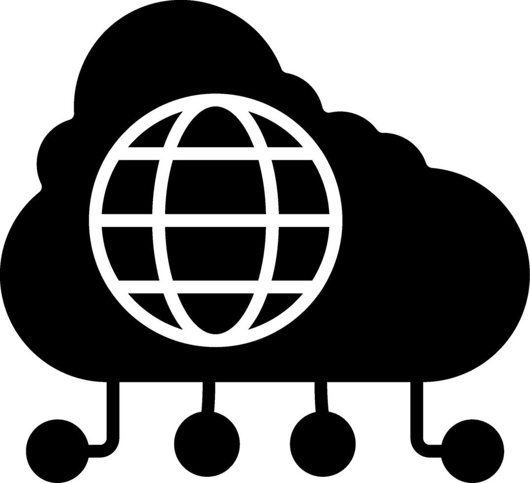 Cloud Network Glyph Icon vector