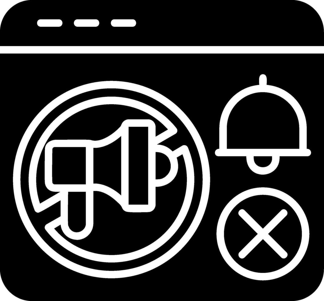 No ads Glyph Icon vector