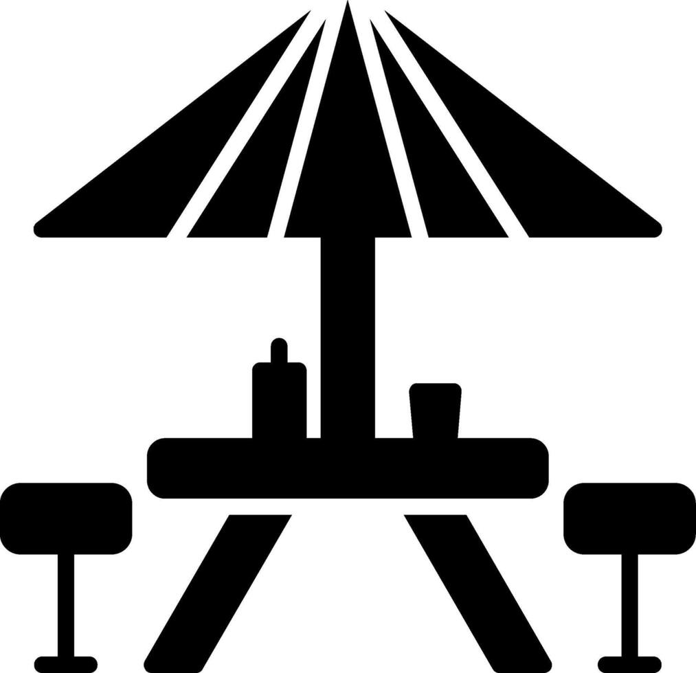 Picnic Table Glyph Icon vector