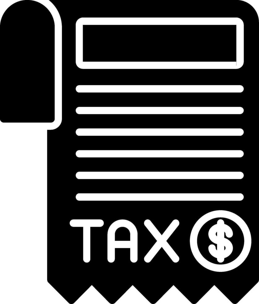 Tax Invoice Glyph Icon vector
