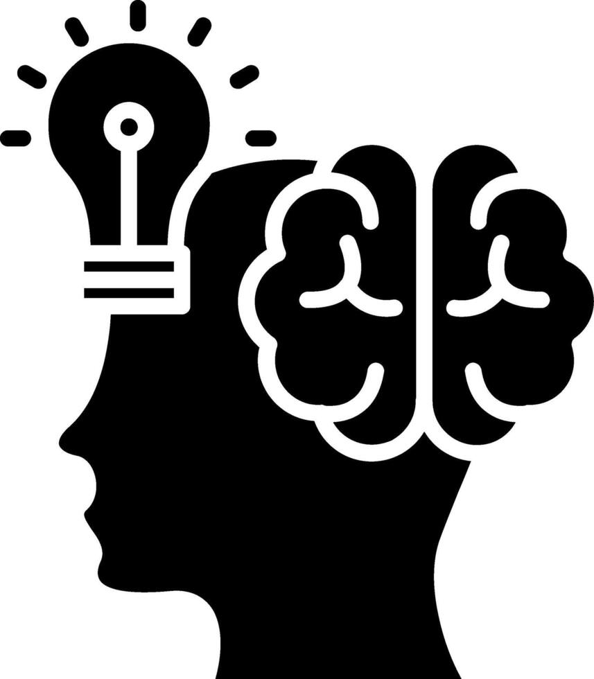 Design Thinking Glyph Icon vector