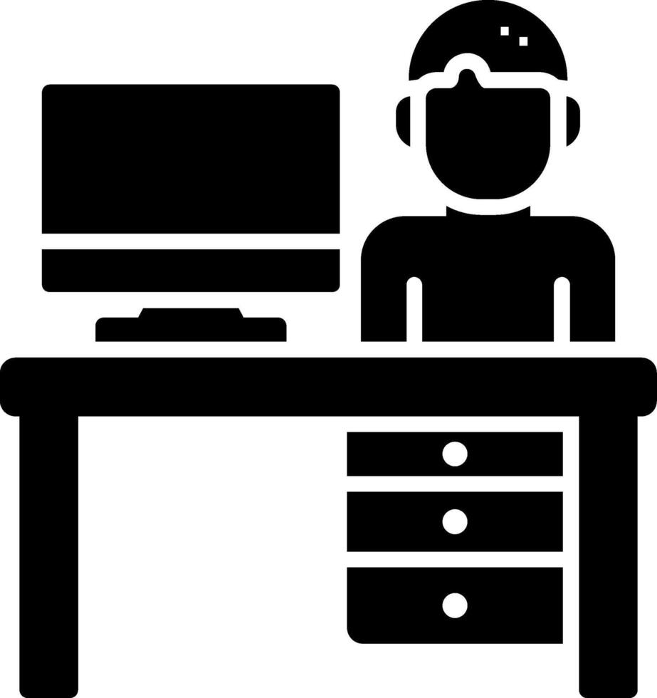 Desk Glyph Icon vector