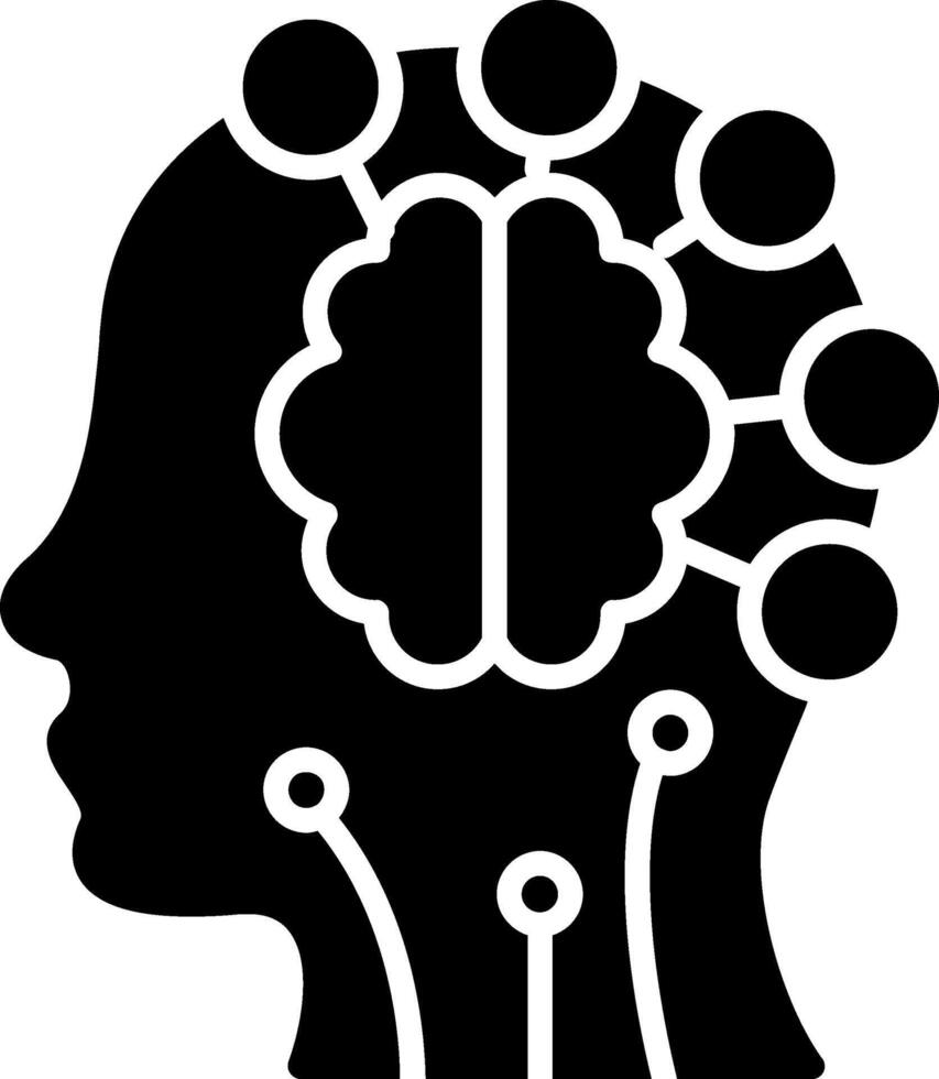 Logical Thinking Glyph Icon vector