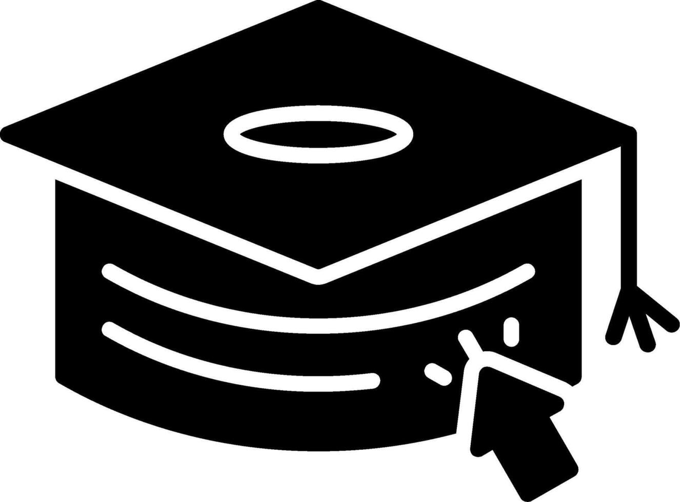Online Graduation Glyph Icon vector