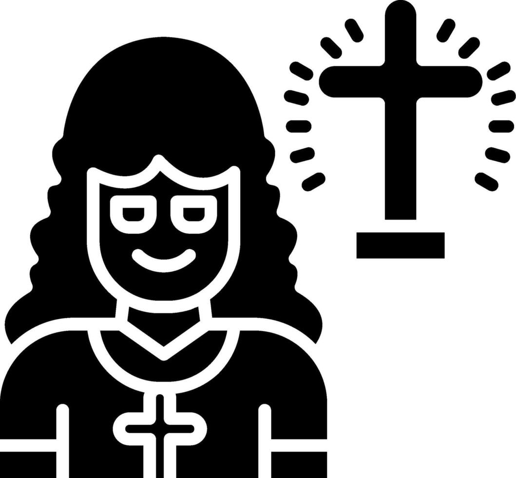 Nun Glyph Icon vector