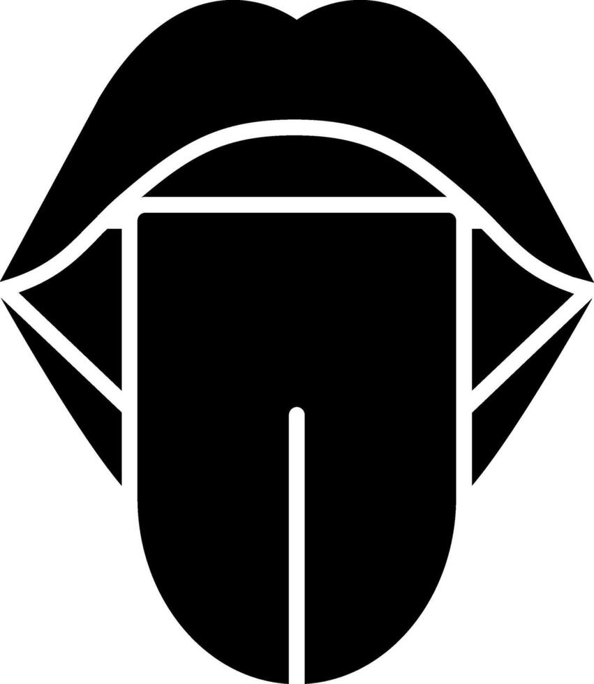 Tongue Glyph Icon vector