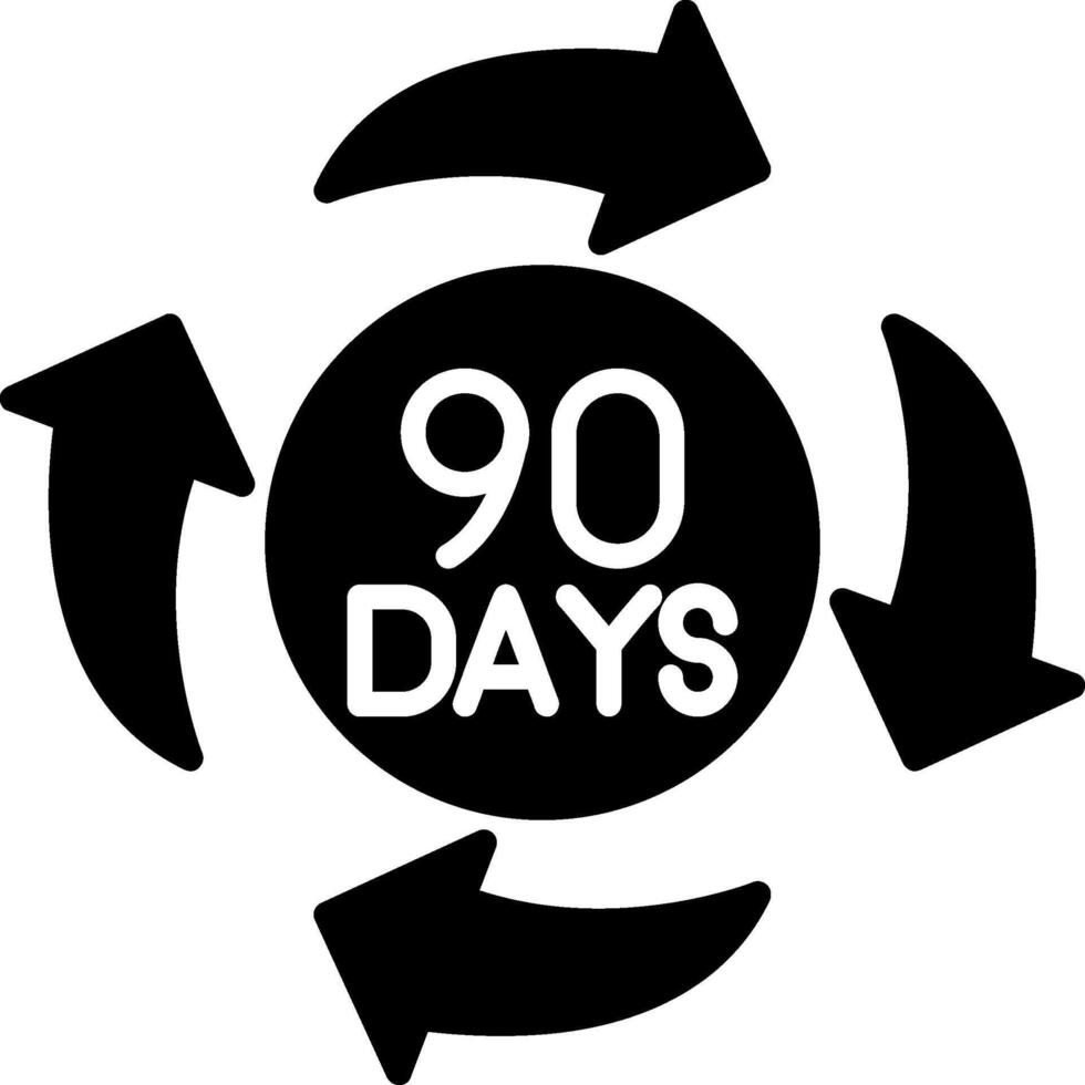 90 Days Glyph Icon vector