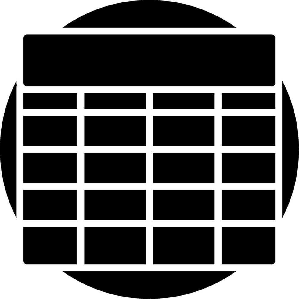 Table Glyph Icon vector