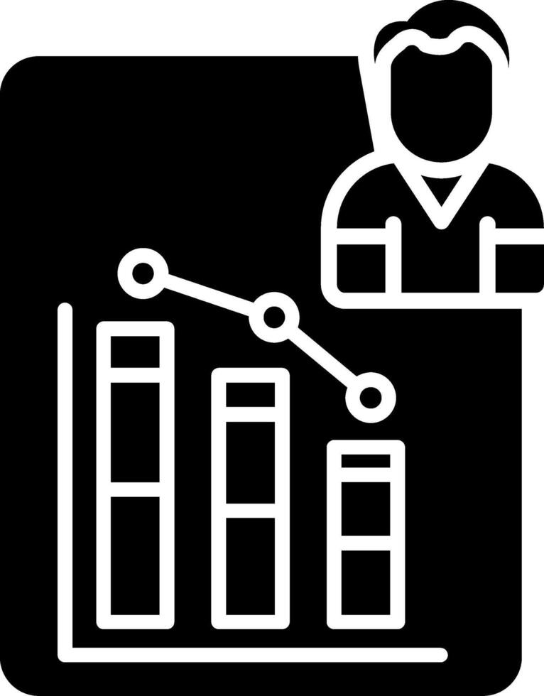 Bar Chart Glyph Icon vector
