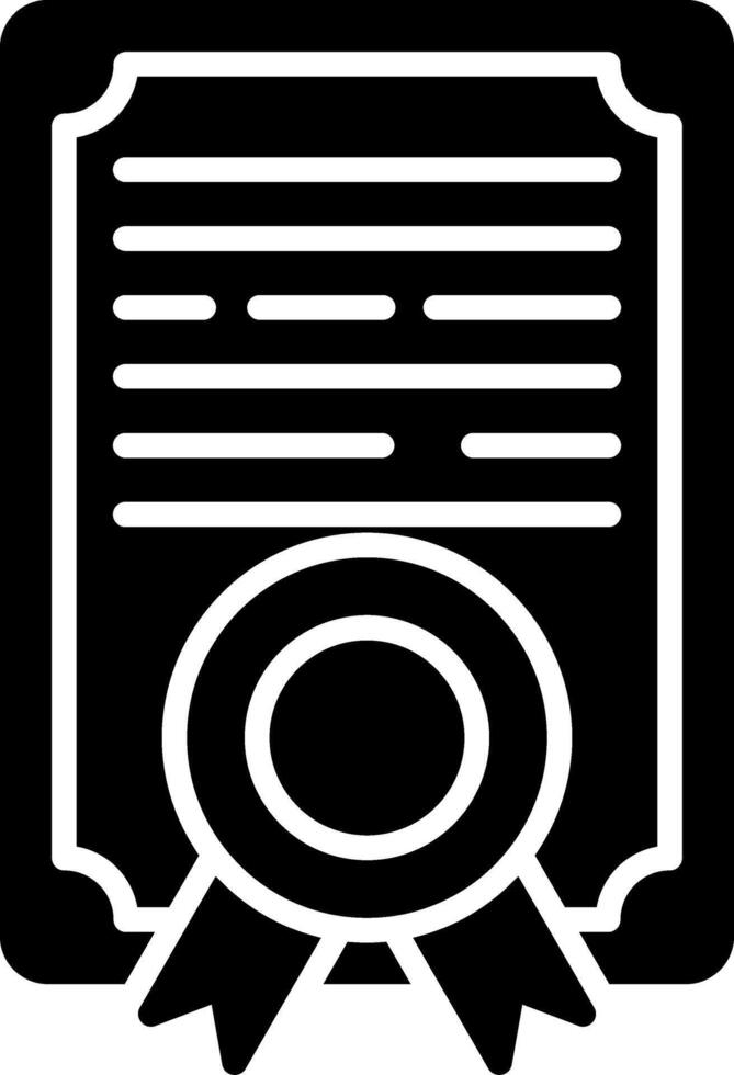 Certificate Glyph Icon vector