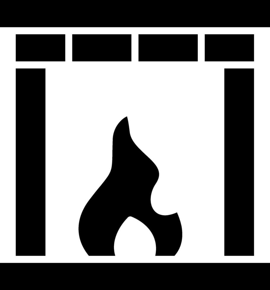 Fireplace Glyph Icon vector