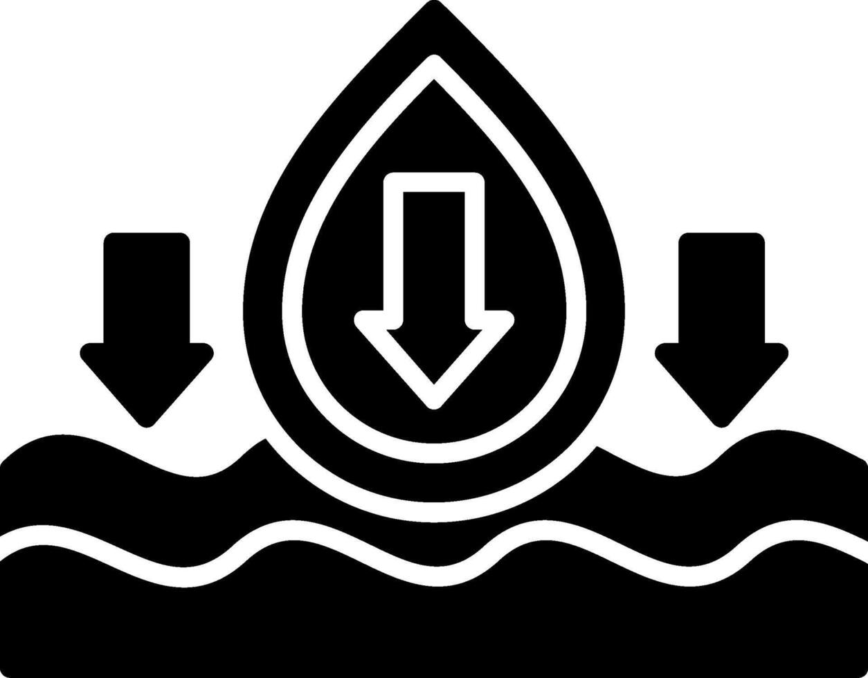 Low Tide Glyph Icon vector