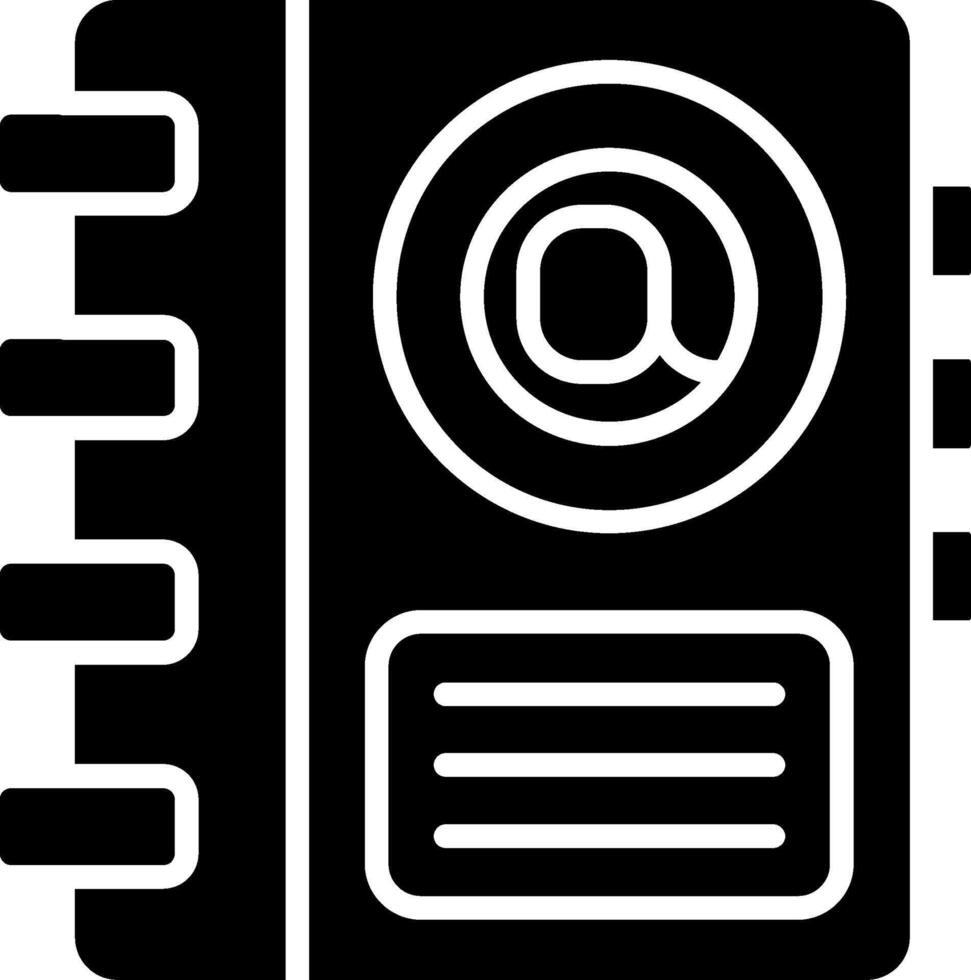 Address Book Glyph Icon vector