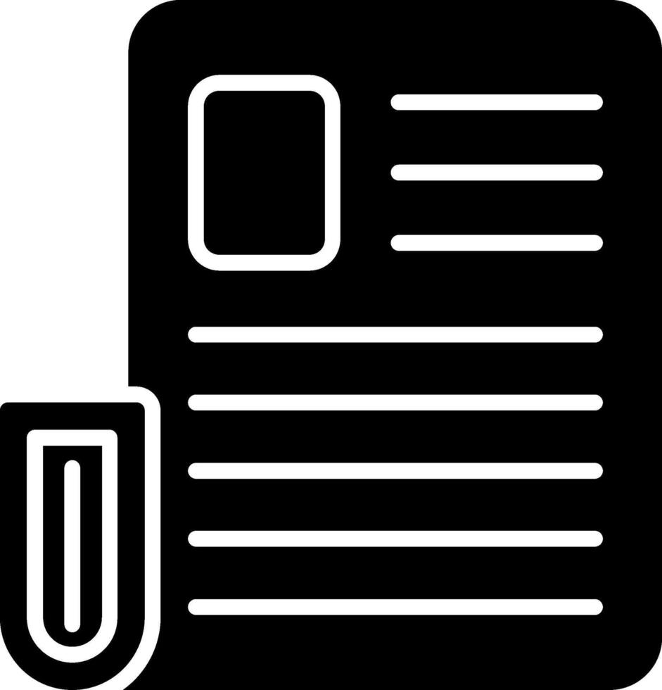 Newspaper Glyph Icon vector