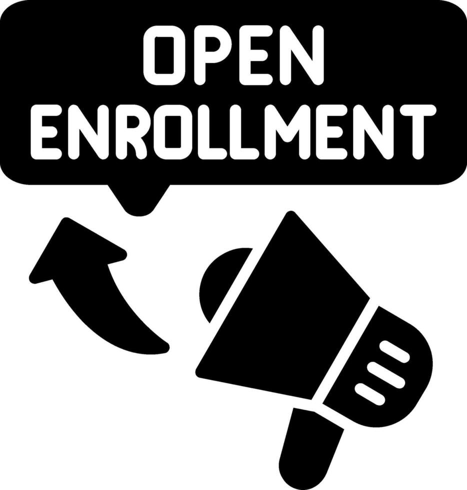 Open Enrollment Glyph Icon vector
