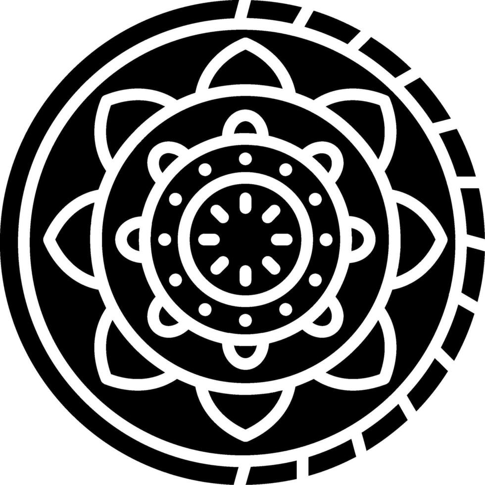 Mandala Glyph Icon vector