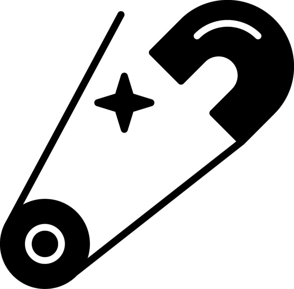 Safety pin Glyph Icon vector
