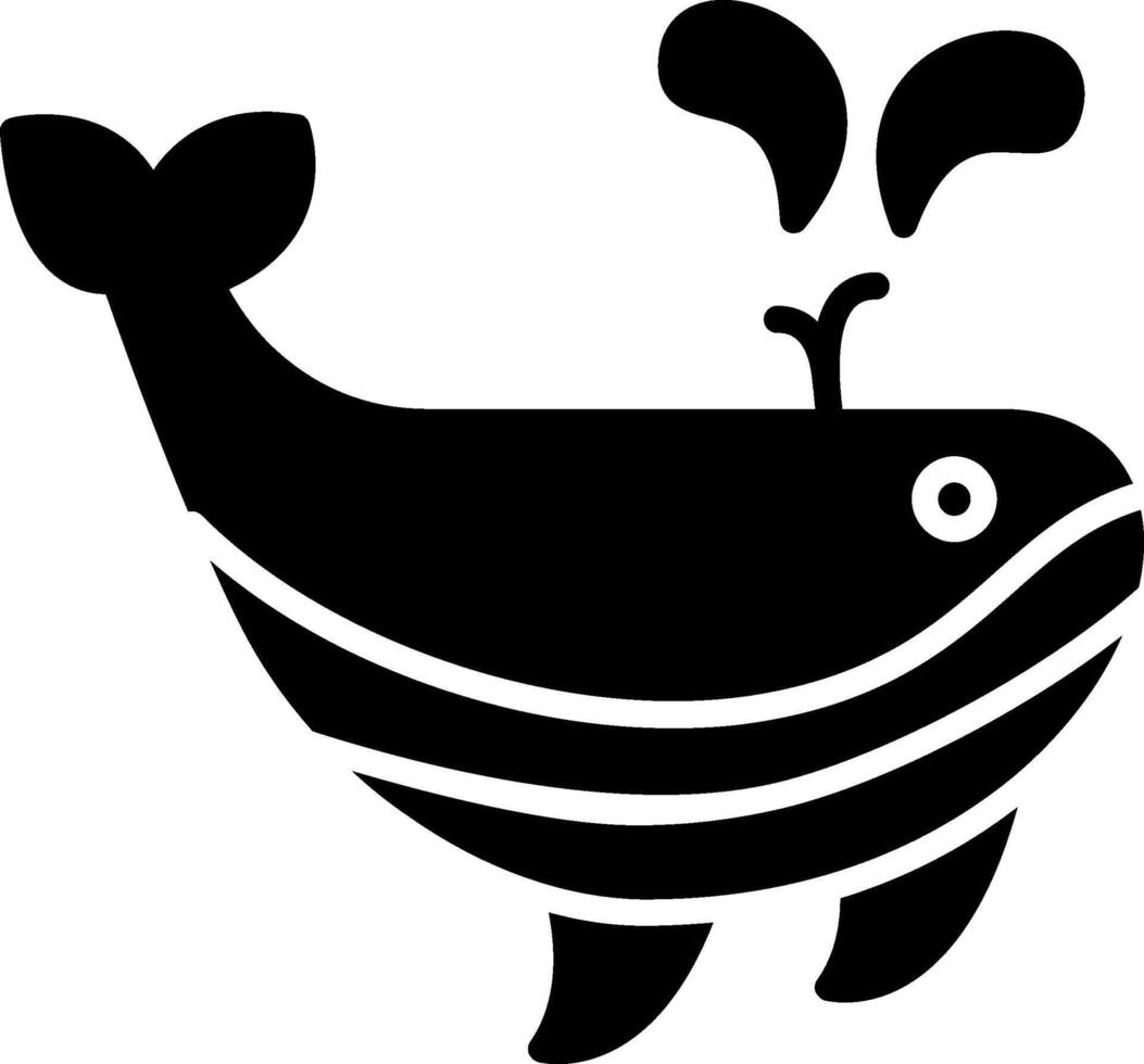 Whale Glyph Icon vector
