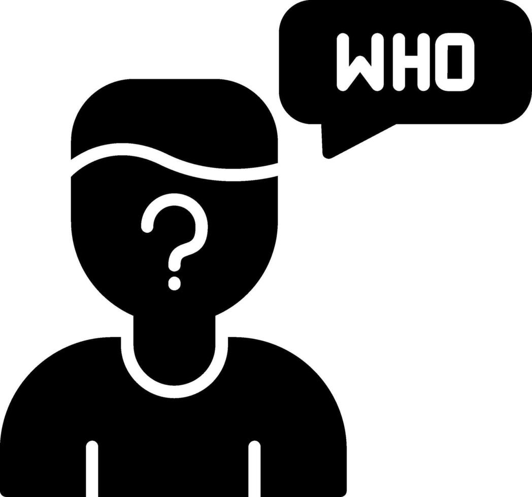 Who Glyph Icon vector