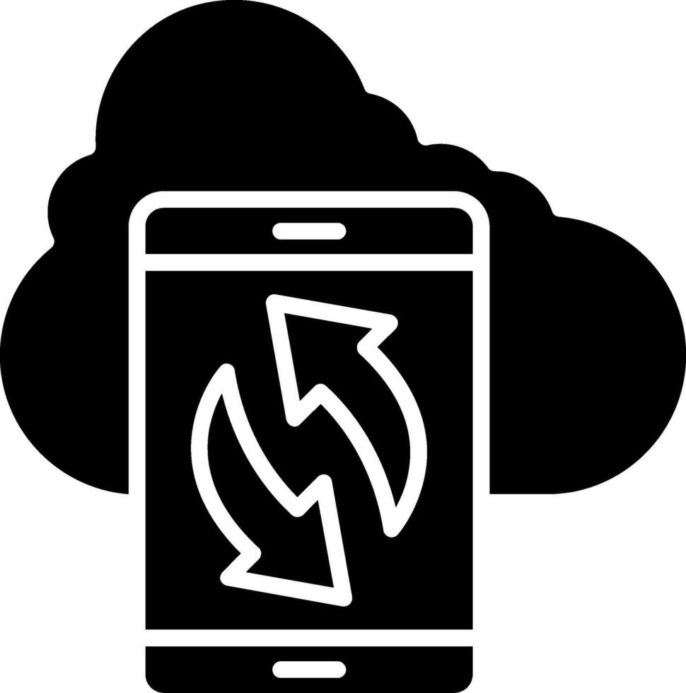 Data Synchronization Glyph Icon vector