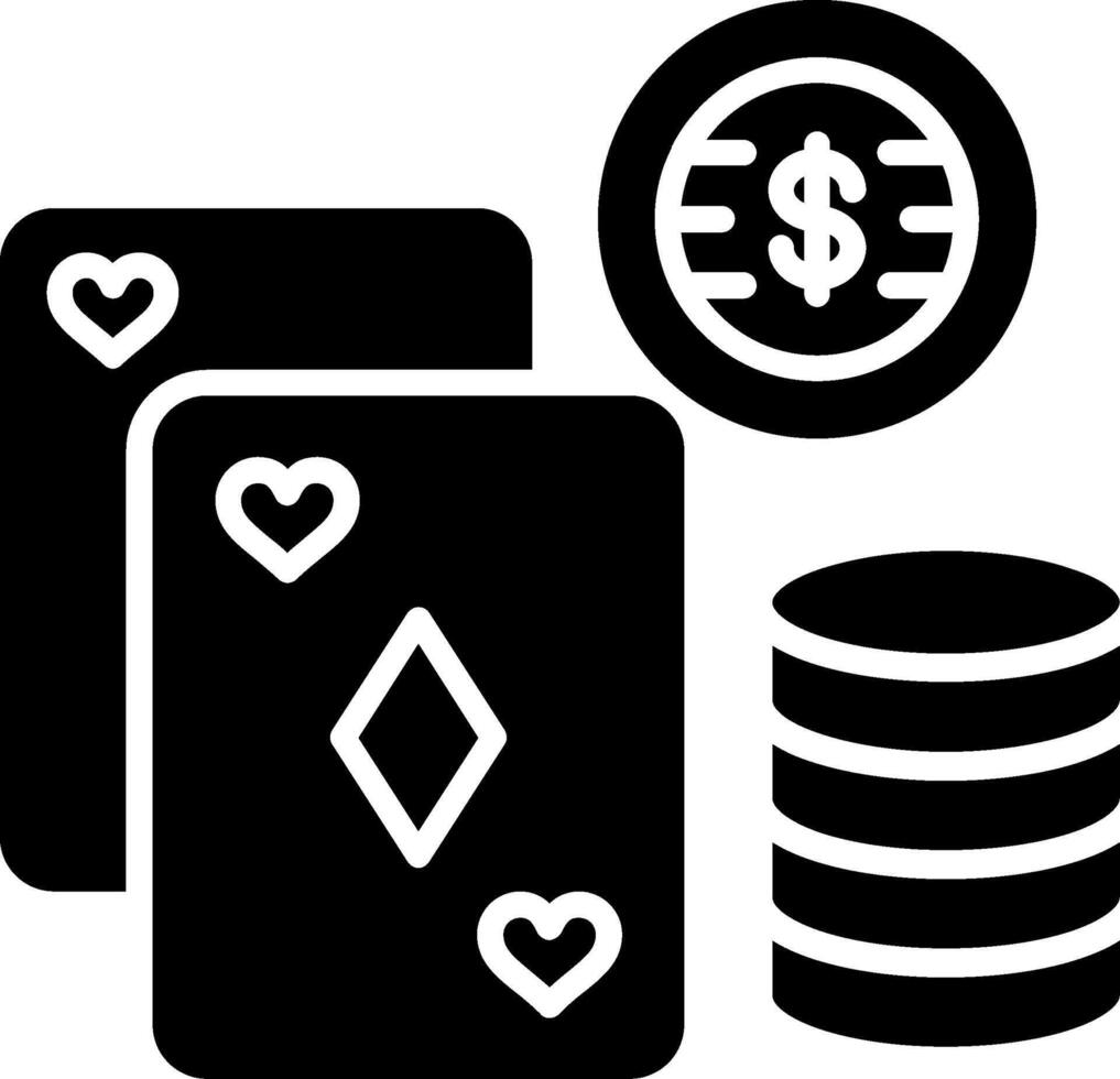 Poker Glyph Icon vector