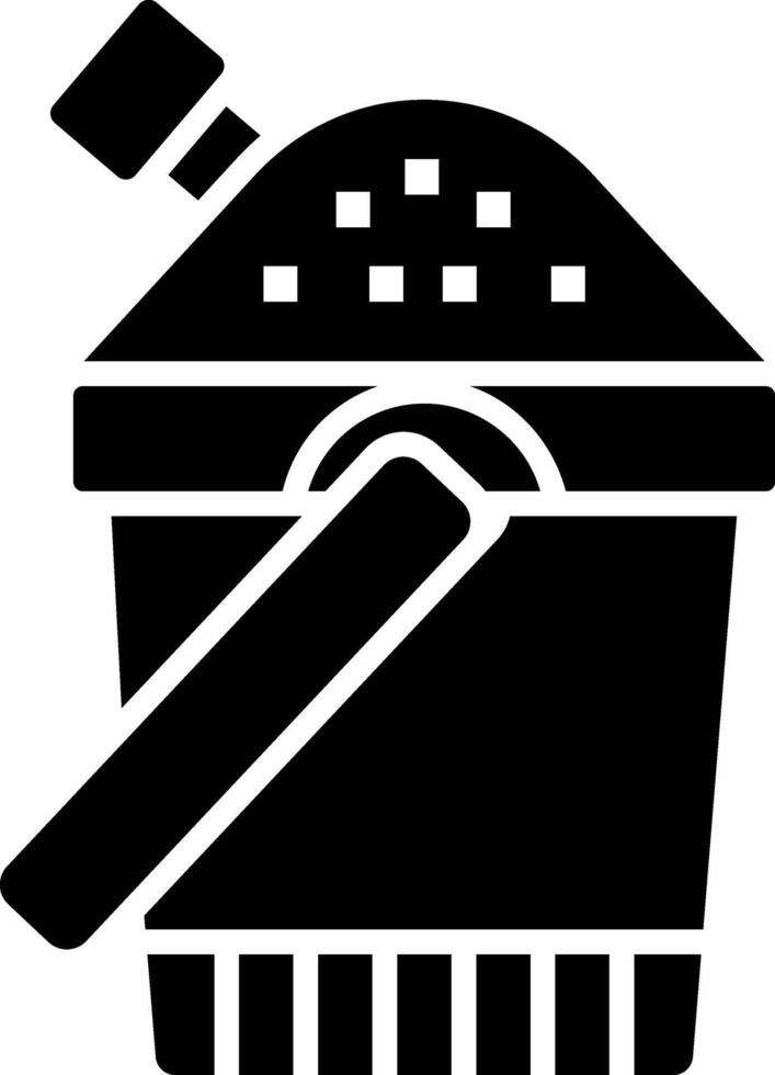 Sand Bucket Glyph Icon vector