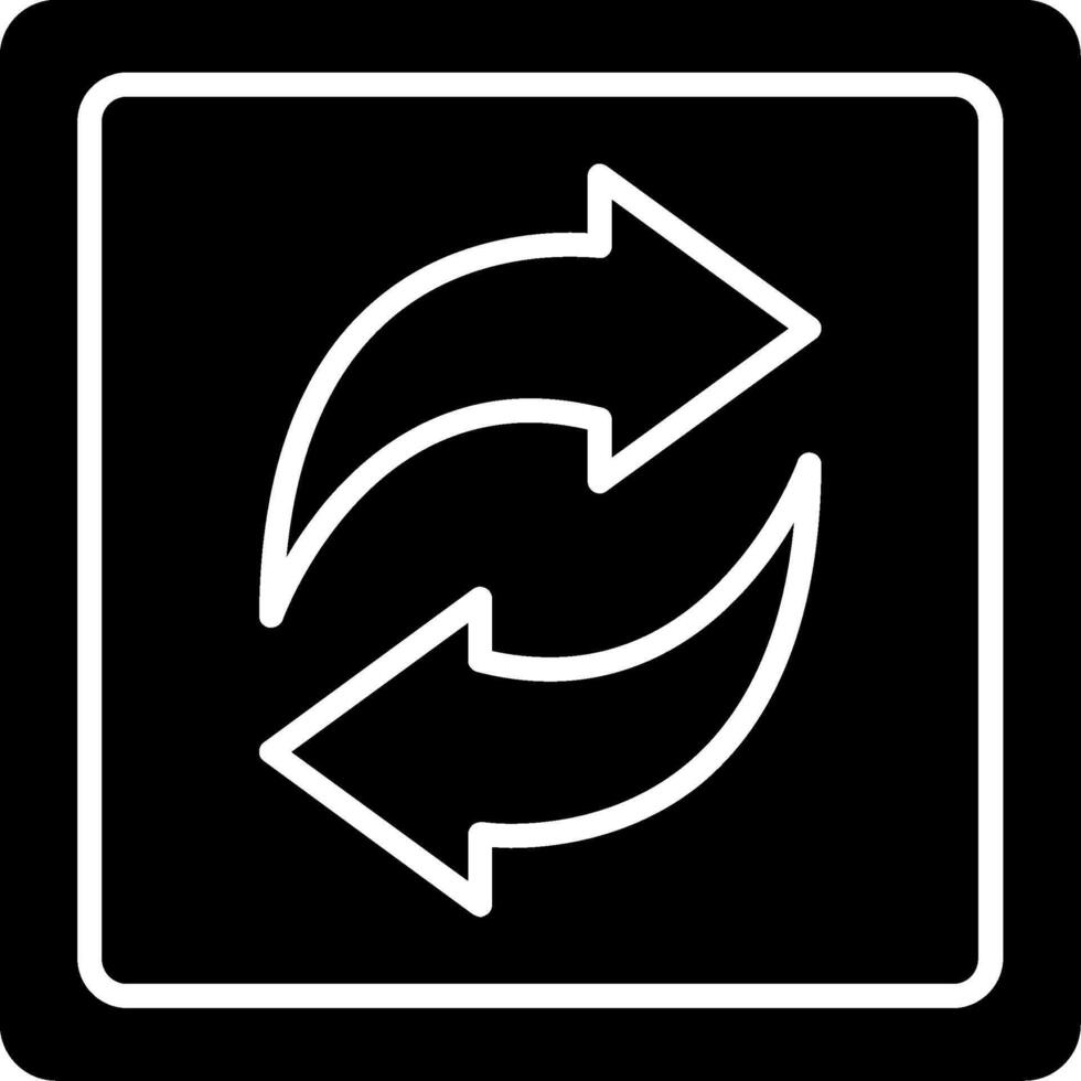 Two Circular Arows Glyph Icon vector