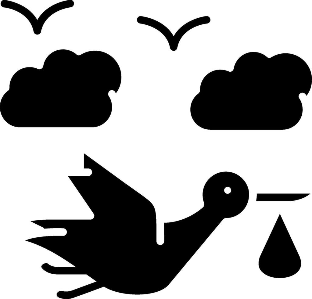 Stork Glyph Icon vector