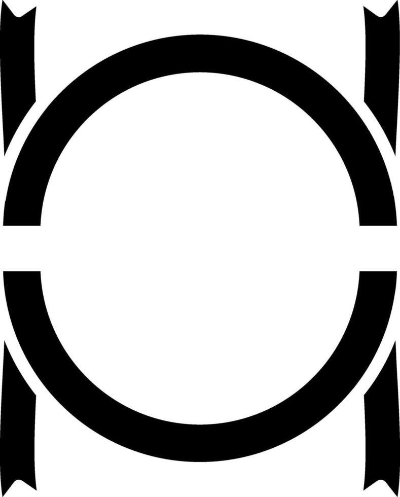 Circle Ribbon Glyph Icon vector