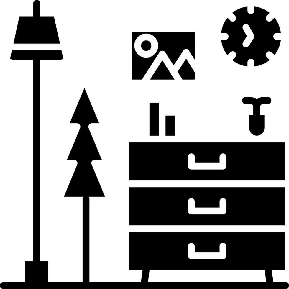 Chest Drawers Glyph Icon vector