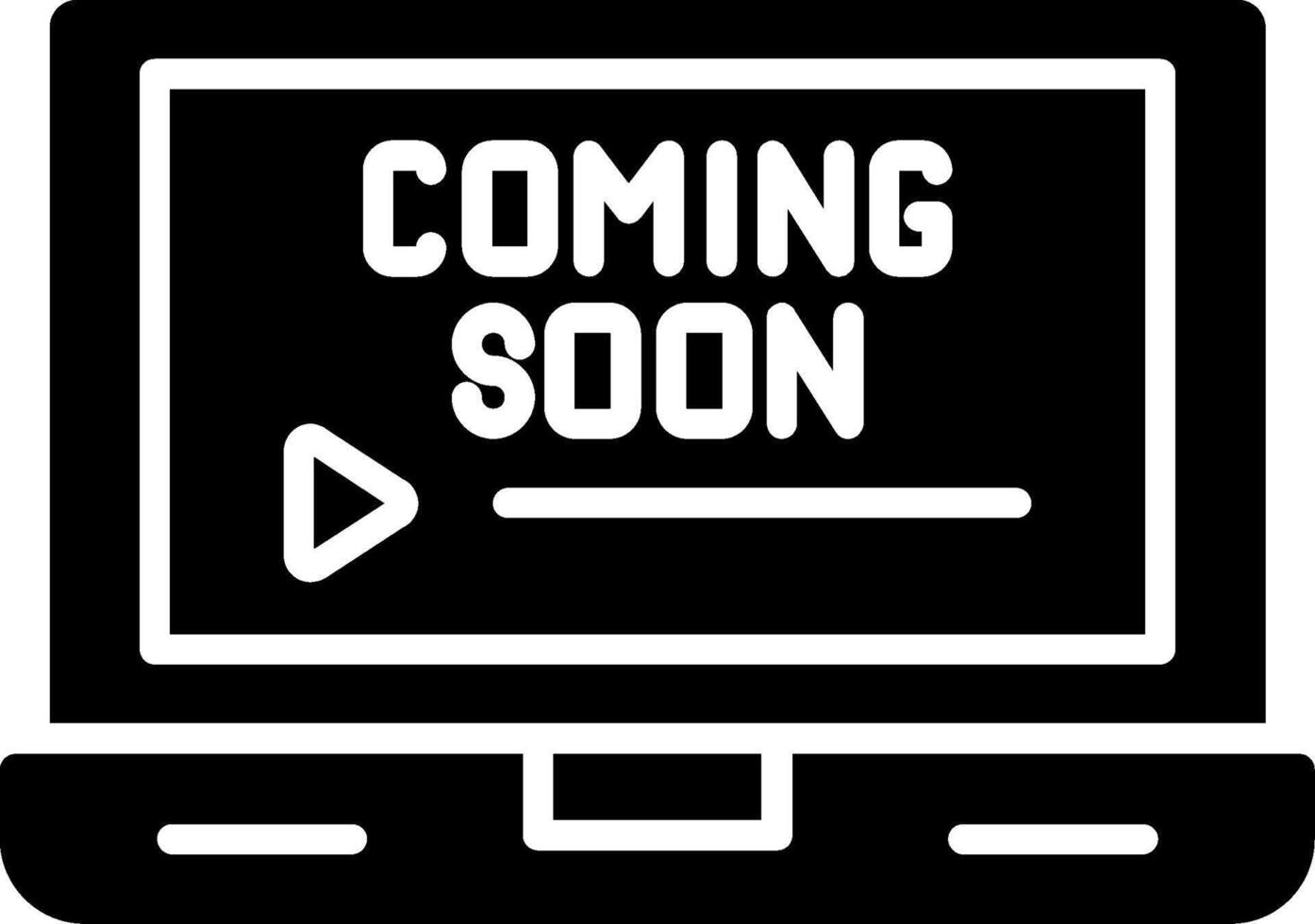 Coming Soon Glyph Icon vector