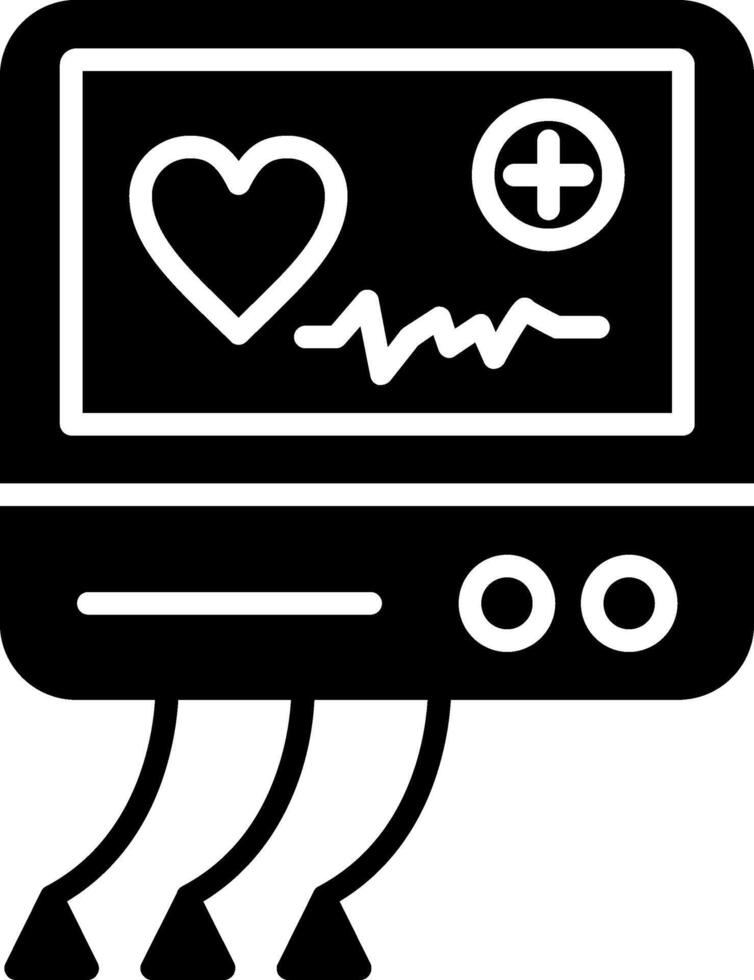 Electrocardiogram Glyph Icon vector