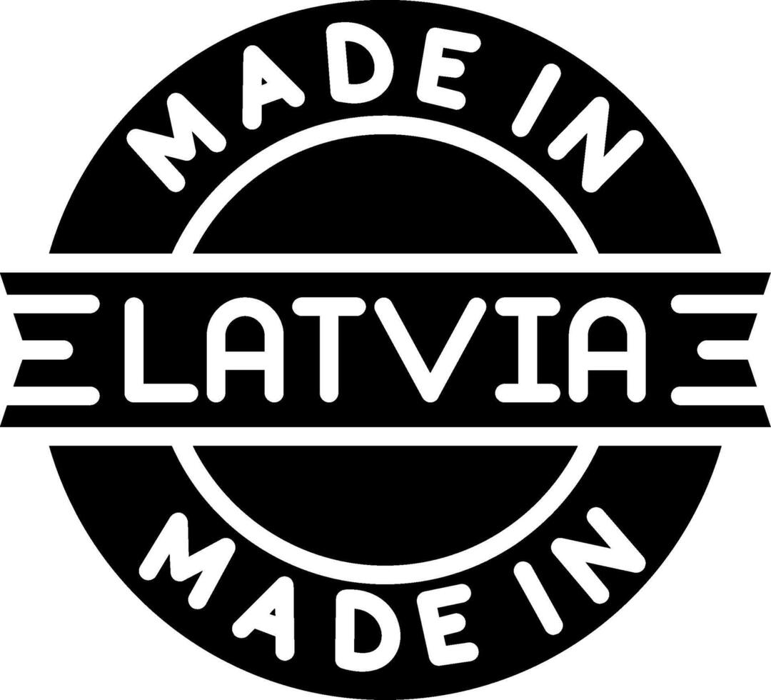 Made In Latvia Glyph Icon vector