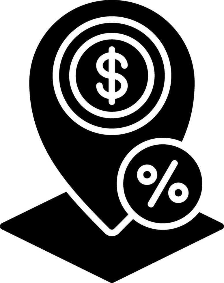 Map Point Glyph Icon vector