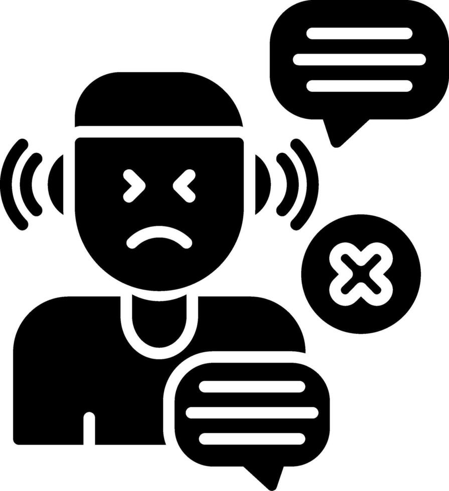 No Listen Glyph Icon vector